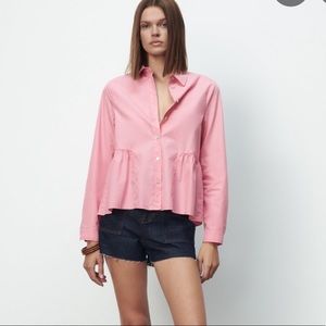 Zara ruffled poplin shirt